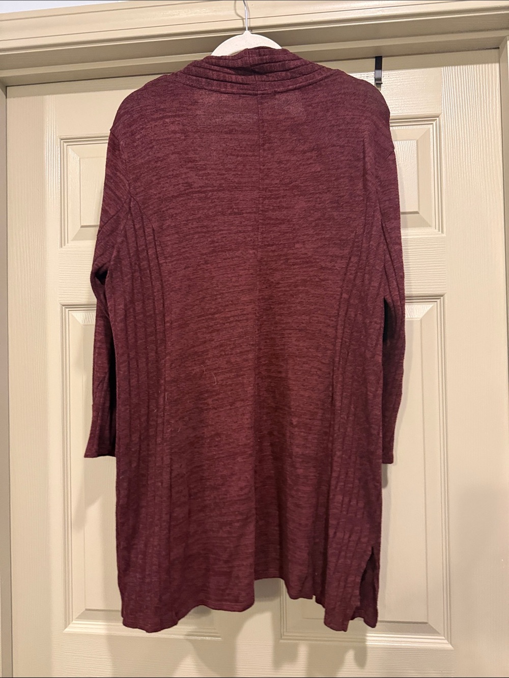 Laila Jayde Open-Front Draped Cardigan - Wine - Picture 3 of 3